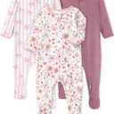 Yoofoss Baby Pajamas 100% Organic Cotton Baby Sleepers for Newborn 0-3 3-6 6-9 Months Boys Girl Clothes 3pcs Footed PJs