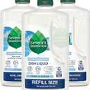 Seventh Generation Dish Liquid Soap Refill Free & Clear Dish Soap for sensitive skin 50 oz, Pack of 3