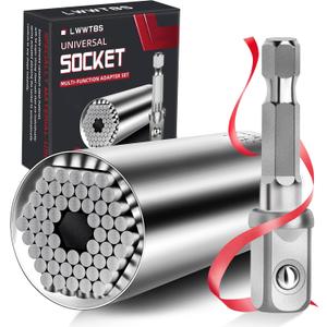 2 x Fathers Day Dad Gifts from Daughter Son Wife Super Universal Socket Tools Gifts for Mens Grip Socket Set With Power Drill Adapter (7-9MM) Cool Stuff Gadgets for Dad Husband