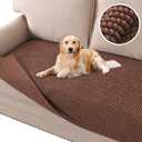 H.VERSAILTEX Plush Chenille Dog Bed Cover Thick Soft Sofa Cover for 3 Cushion Couch Anti Slip Couch Cover Furniture Protector for Dog, Pet, Cat (35" x 82", Caramel)