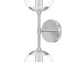 KoKo&Yukina Nickel 2 Light Vanity Light Fixtures Mid Century Modern Bathroom Vanity Light Globe Sconce with Clear Glass for Bathroom Bedroom (1 Pack)
