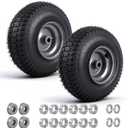 (2 Pack)13x5-6 Tubeless Riding Mower Tire and Wheel,Tubeless,3/4" and 5/8" Bushings, 3-5" Centered Hub,Compatible with Riding Mowers and Garden Tractors