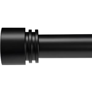 Black Extra Long Curtain Rods 240 Inches - Heavy Duty 1 Inch Adjustable Metal Drapery Rod for Large Windows, Sliding Doors, 5 Holders, Wall & Ceiling Mount, Easy Installation, Modern Design