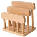 Feel Soon Retail] Beech Wooden Dual Cutting Board Rack Chopping Board Organizer Stand Holder Kitchen