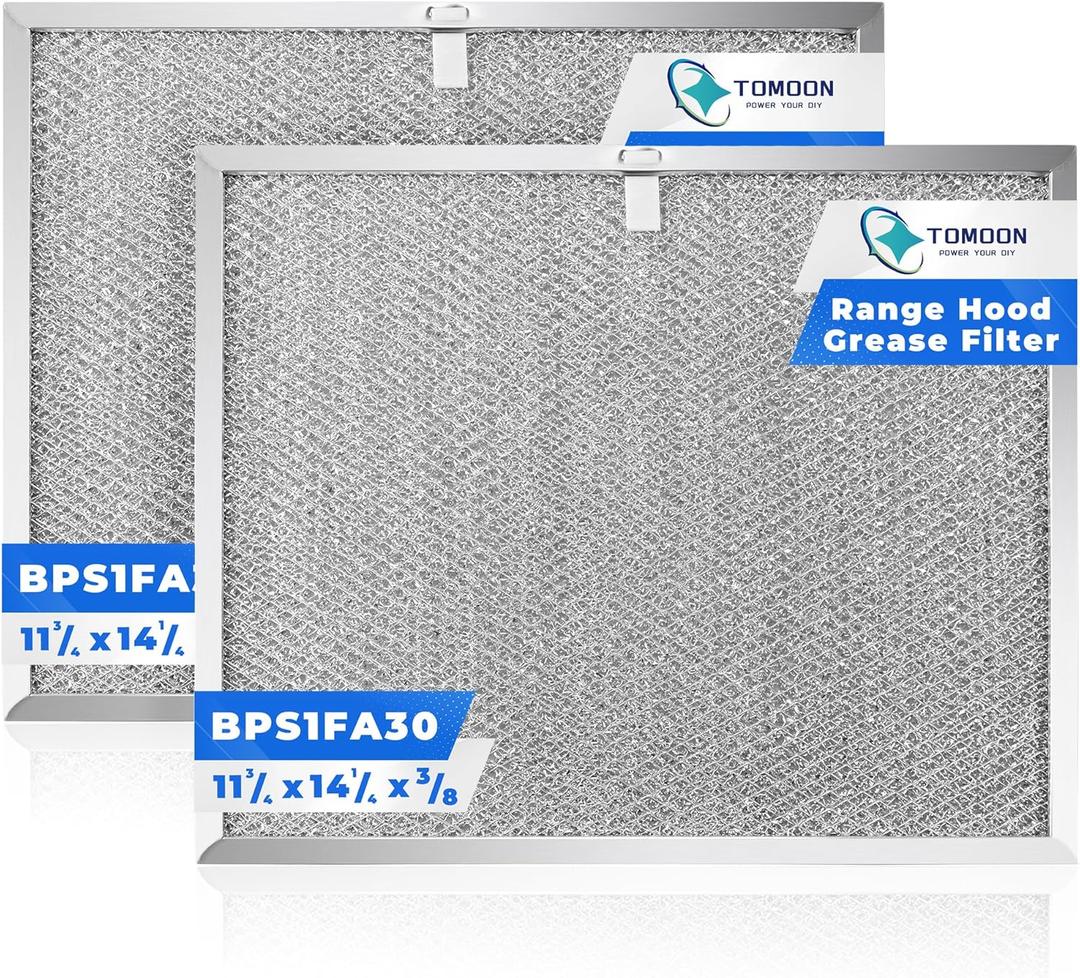 2 Pack Allure Range Hood Filter BPS1FA30 11-3/4" x 14-1/4" x 3/8" - Exact Fit Bro.an QS1 30" Nu.tone WS1 QS2 Range Hood, Replaces 99010299 BPS2FA30 99010305 S99010305 AP3378953 by TOMOON