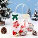 12 Pcs Velvet Bows for Christmas Tree 6 Inch, Vintage Christmas Bows Holiday Ornaments Wreath Gift Bow for Garland DIY Craft Wrapping Decor (Red, Khaki, Brown, Green)