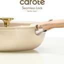 CAROTE 25PCS Ceramic Cookware Set, Pots and Pans set Non Stick, RV Kitchen Cooking Set Removable Handles, Oven Safe, Induction Cookware, Non-toxic Kitchen Cooking Set, PFAS and PFOA Free (Oatmeal)