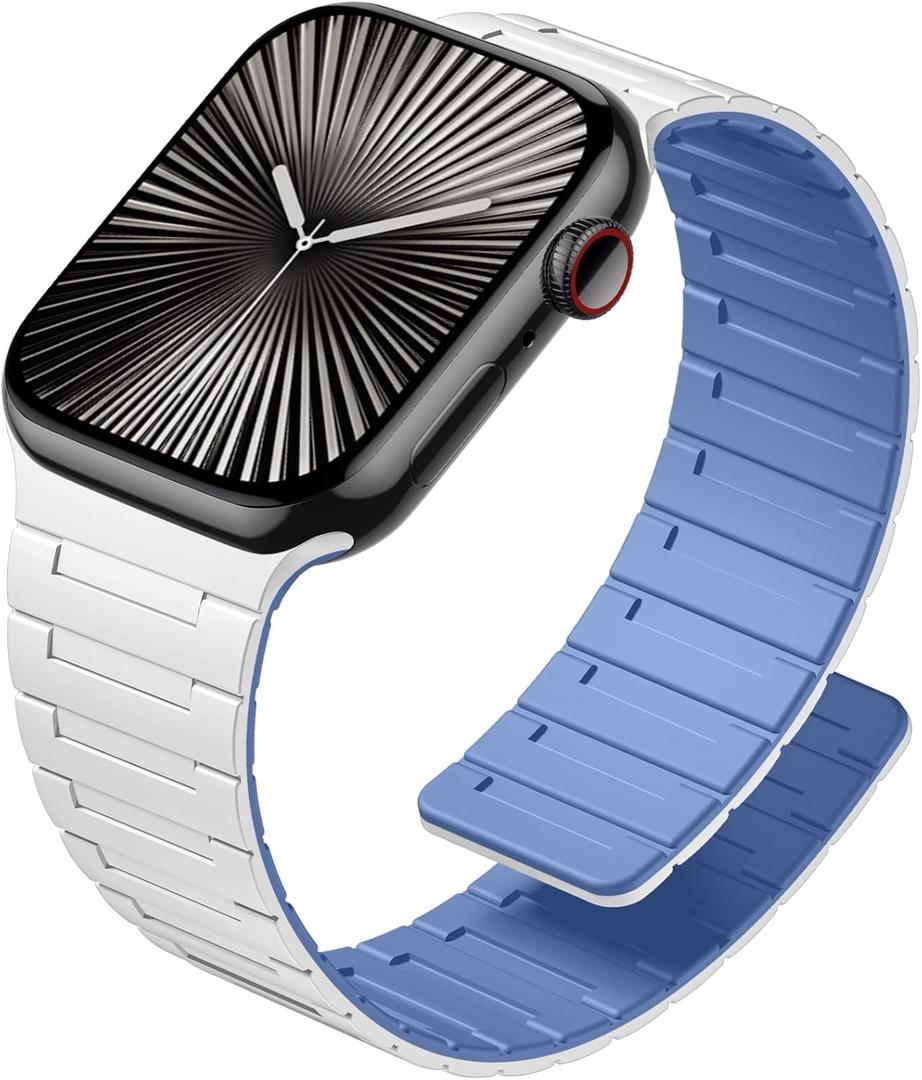 SNBLK Magnetic Watchband Compatible with Apple Watch for Men 44mm 45mm 46mm 49mm 42mm 41mm 40mm 38mm Women, Silicone Sport Strong Magnet Strap for iWatch Series 11 Ultra 3 Ultra 2 Se 10 9 8 7 6 5 4 1