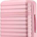 Kono Medium Checked Luggage 24 Inch Expandable With Spinner Wheels, TSA Lock, ABS+PC Lightweight Travel Suitcase Larger And Lighter Capacity, Pink