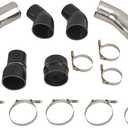 3.5 Stainless Steel intercooler pipe boot kit Compatible with 13-18 Dodge Ram 6.7 6.7L Cummins Diesel - Silver