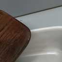 Getstar Ceramic Butter Dish with Acacia Lid for Countertop, Silicone Sealing, Farmhouse Kitchen Counter Decor, Large Butter Keeper Container (6.5x4)