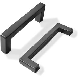 khtumeware 20 Pack 3 inch Center to Center Solid Matte Black Cabinet Pulls Slim Square Bar Drawer Handles Cabinet Handles Black Drawer Pulls Kitchen Cabinet Hardware