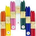 Lacaser Natural Beeswax Taper Candles Bulk, Colored Candlesticks in Rainbow Colors, Smokeless & Unscented, 9" Long Candle Sticks, Burning Time 4 Hours, 14 Pcs