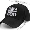Christian Hats for Men Women Adjustable Size Baseball Cap Christian Easter Gifts Black (Black)