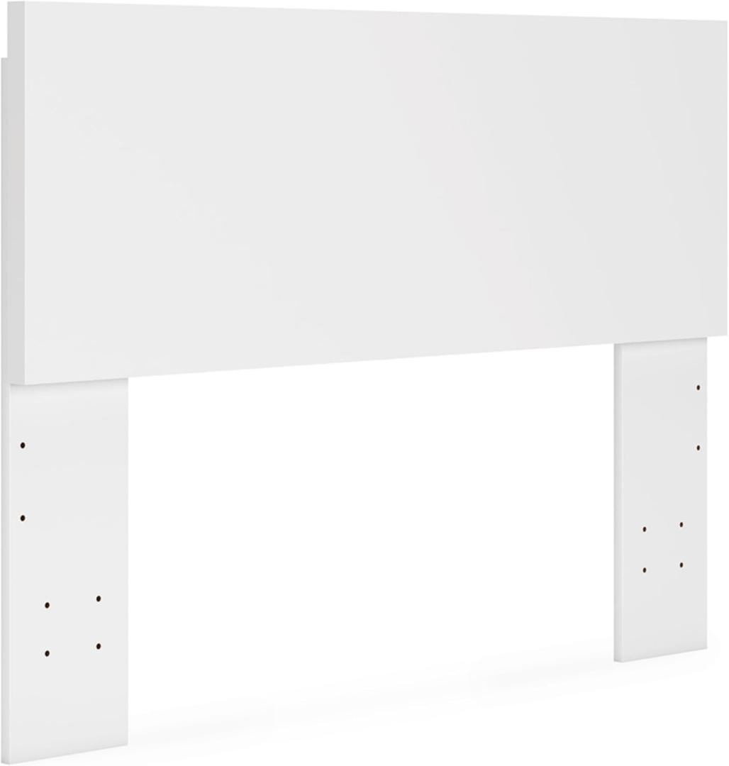 Signature Design by Ashley Onita Contemporary Adjustable Height Panel Headboard for Bedroom, Full, White