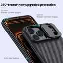 Nillkin for iPhone 17 Pro Max Case with Slide Camera Cover, Thin Slim Fit, Shockproof Protective, Protector Privacy, Phone Case iPhone 17 Pro Max Camera Lens Protector 6.9 inch, Black