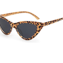livho Retro Vintage Narrow Cat Eye Sunglasses for Women Clout Goggles Plastic Frame (Leopard)
