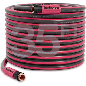 35FT 5/8 Inch Hybrid Garden Hose - 600 PSI, Kink Resistant, All-Weather, Leak Proof - Outdoor Water Hose for Garden & Car Wash