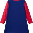 My Little Pony Girls A Line Long Sleeve Skirt Dress Unicorn Graphic Cute Fall Winter Outfit for Baby Toddler Kids 2-6 Years (3T, Twilight Sparkle-deep Blue)