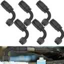 6 PCS 6AN Hose End Fitting 90 Degree Swivel - 6an 90 Degree Fittings for CPE Braided Hose (Black)