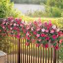 HyeFlora Artificial Flowers for Outdoors 2PCS Faux Petunias Silk Fake Flowers for Outside Planter UV Resistant Realistic Home Garden Porch Decor (Pink)