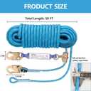 Heavy Duty Fall Protection Rope for roof & tree climbing. Includes safety harness, alloy steel clips, shock-absorbing lanyard