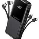 Power-Bank-Portable-Phone-Charger - 40000mAh Power Bank PD30W Fast Charger Built-in 2 Detachable Output Cables, Flashlight and LED Display for iPhone and Android Phones and Most Electronic Devices