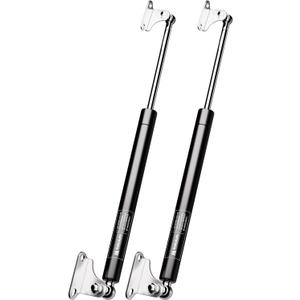 HelloAuto 25 inch 55 lbs/245 N Gas Struts for RV Bed with L-Type Mounts, Gas Shocks for Storage Cabinet Door Basement Floor Door TV Cabinets Floor Hatch Custom Window(fit 44-61 Lb), Set of 2