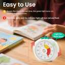 Visual Timer for Kids, 60-Minute Countdown Magnetic Timers for Classroom Office Kitchen with Silent Operation, Kids Timer for Teaching with Cute Design, 4-Color Zone Pattern Pomodoro Timers