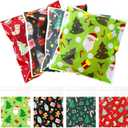 Gersoniel 300 Pcs Christmas Cookie Treat Bags 5.9 x 5.9 Inch Xmas Red Green Self-adhesive Cellophane Candy Goodie Bags for Christmas Party Favors DIY Supplies