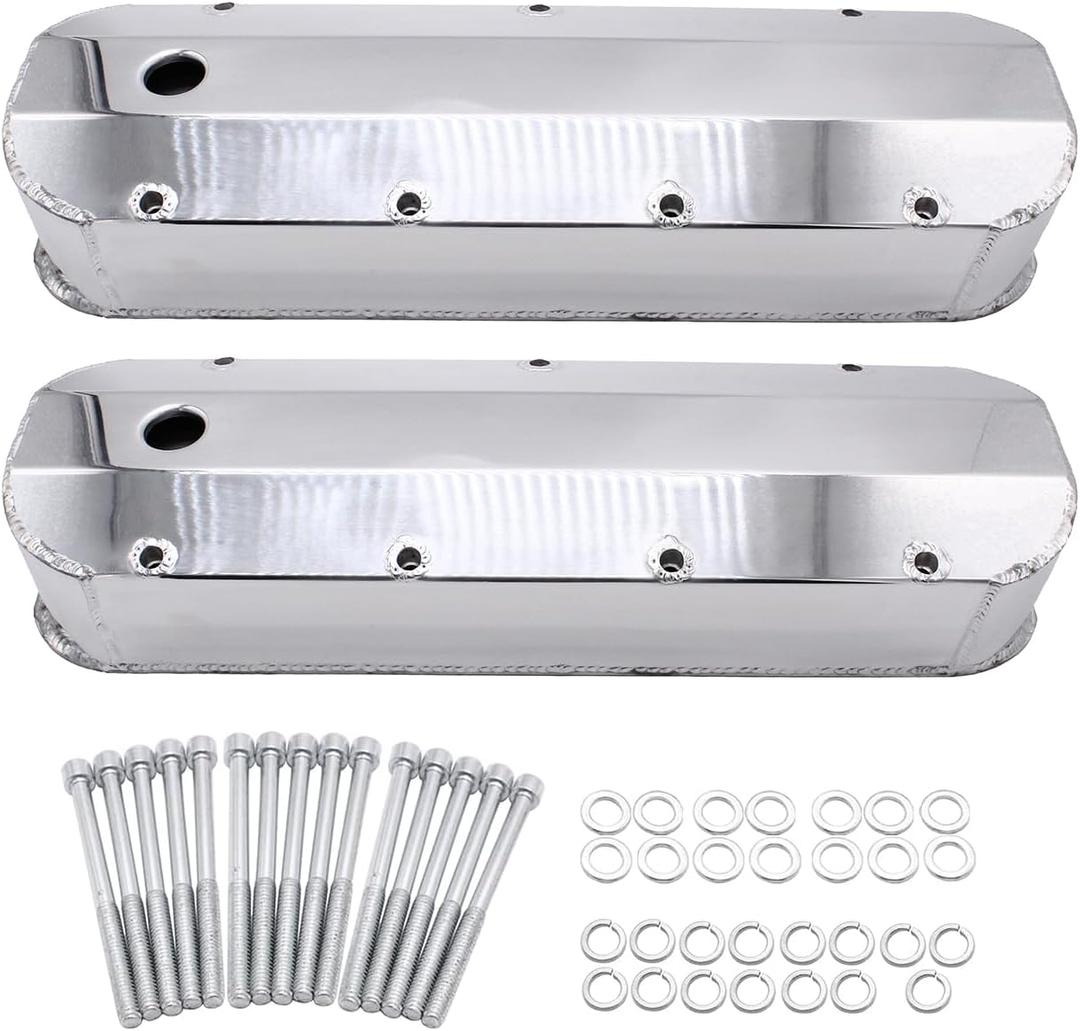 Polished Tall Fabricated Aluminum Valve Covers for Big Block Chevy 396 402 427 454