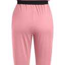 LovelyWholesale Women Jogging Suits 2 Piece Set Short Sleeve Color Block Tops and Jogger Pants Pink Large (Pink, L)