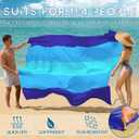 BYDOLL Beach Blanket 78''81'' 4-7 Adults Oversized Lightweight Waterproof Sandproof Beach Blanket Large Picnic Mat for Travel Camping Hiking Picnic(78" X 81", Blue-Mixed)
