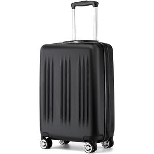 Kono Small 20 Inch Expandable Carry On Luggage with Quiet Spinner Wheels & TSA Lock, Scratch and Drop Resistant PC+ABS Hardside 22x14x9 Airline Approved Suitcase, Black
