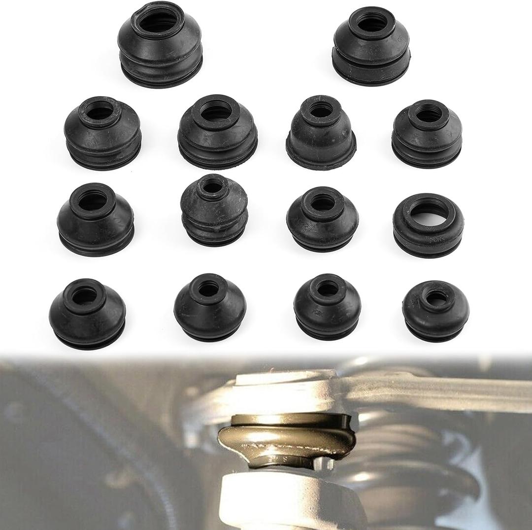 14Pc Upgraded Universal Tie Rod Dust Boot Covers Ball Joint Head Rubber Boots Turn To Rod Control Arm Protection Linkages Car Accessories Steering Suspension Boot Replacement Suitable to Most Vehicles