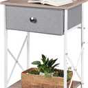 VECELO Night Stand, Small End Table for Small Spaces, Wood Side Table for Living Room, Bedside Table with Drawer for Bedroom, Easy Assembly, Light Brown (1 PACK)