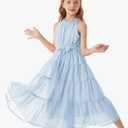 GRACE KARIN Girls Sleeveless Casual A-line Flowy Summer Maxi Dress for, Size 7Y