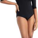 Capezio 126 Team Basic Boatneck 3/4 Sleeve Leotard Team Basics (Black, S)