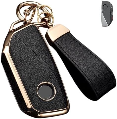 Axtrulix Key Fob Cover for BMW, Leather&TPU Key Cover Case Shell for BMW 7 Series IX I5 M60 X5 X7 X6 IX I7