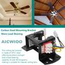 2 x Ceiling Fan Mounting Bracket with Integrated Electrical Connections, Carbon Steel Sloped Cathedral Ceiling Canopy Bracket for Living Room,Outdoor Patio,or Porch with Grounding Wire(Type A)