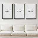 Large Framed Black and White Abstract Wall Art for Living Room, 3 Piece Big Modern Canvas Prints Paintings Artwork for Walls, Minimalist Abstract Art Pictures for Hallway, Office Wall Decor 24x36 In