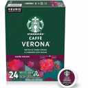 Starbucks K-Cup Coffee Pods, Dark Roast Hot or Iced Coffee, Caff Verona, 24 Keurig Pods (EXP 02/19/27)