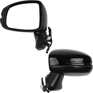Dasbecan Driver Side Mirror Compatible with 2015-2020 Honda Fit Jazz Non-heated Manual Fold Power Glass Left Mirror Black Replaces HO1320332(3PINS)