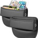 2 Pack Leather Car seat Gap Filler Organizers for Front Seat,Seat Gap Storage Box for Phones,Keys,Glasses etc.Suitable for Various Car Models (Without Cup Holder)