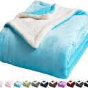 LBRO2M Sherpa Fleece Bed Blanket King Size,Super Soft Fuzzy Plush Warm Cozy Fluffy Microfiber Couch Throw Velvet Double Reversible Luxurious Blankets (Teal, King(90x104 Inches))