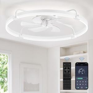 LEDIARY 30" Ceiling Fans with Lights and Remote, Low Profile Led Fan Light
