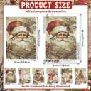 Kosiz 6 Pcs Christmas Diamond Art Kits Christmas Diamond Painting Kits for Adults Vintage Style Winter Snow DIY Cartoon 5d Rhinestones Crafts with Tools for Home Wall Decoration Holiday Gifts