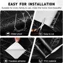 Black Peel and Stick Wallpaper 17.7"x480" Feather Wallpaper Removable Modern Vinyl Wall Paper Waterproof Contact Paper for Bedroom Living Room