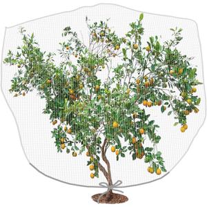 Alpurple 6.5 x 8.2 Feet Insect Bird Barrier Netting Mesh with Drawstring -Garden Bug Netting Plant Cover for Protect Plant Fruits Flower from Insect Bird Eating