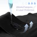 TIICHOO Womens Seamless Period Underwear Silky No VPL Leakproof Pants with Laundry Bag 5-Pack(3XL, 3 Black/2 Grey)